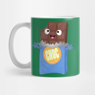 Cute happy chocolate candy bar cartoon character Mug